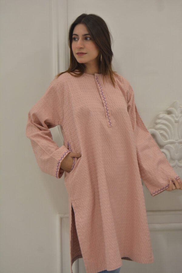 Soft Pink Embroidered Kurta