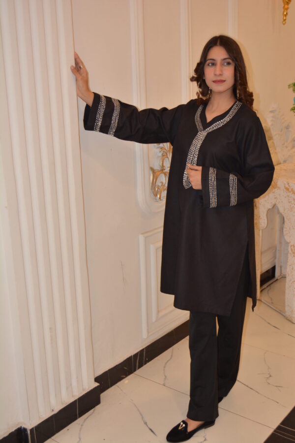 Classic Black Embroidered Shirt