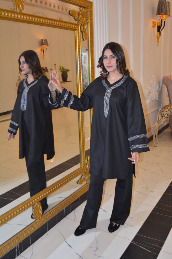 Classic Black Embroidered Shirt - Image 3