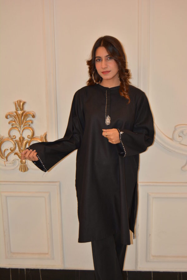 Luxe Hand-Embroidered Cotton Tunic - Image 2
