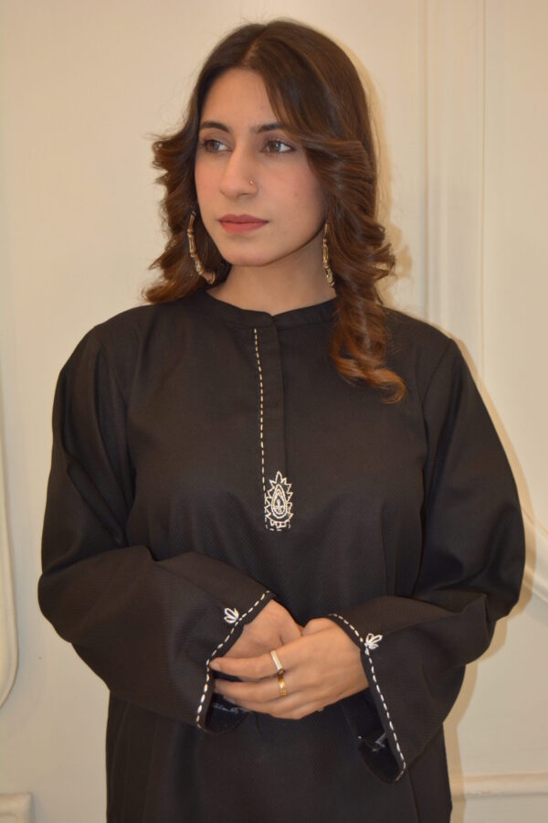 Luxe Hand-Embroidered Cotton Tunic - Image 4
