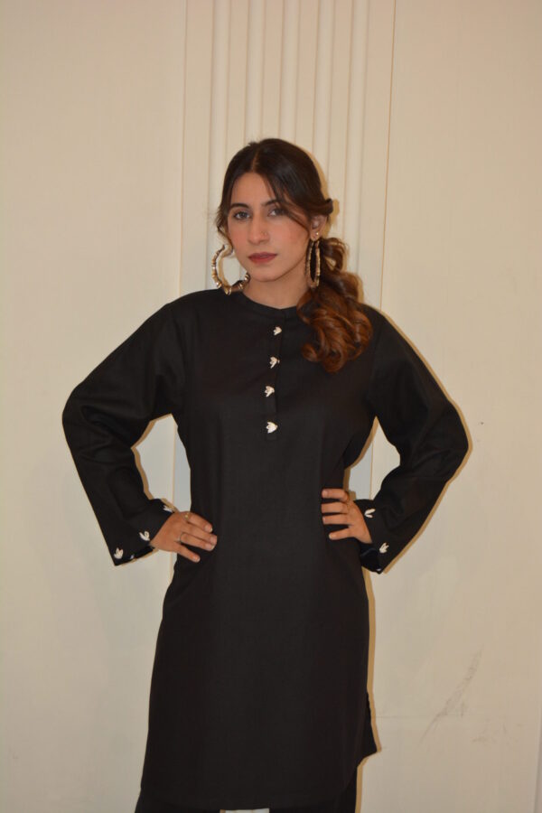 Elegant Hand-Embroidered Cotton Tunic - Image 2