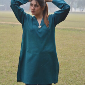 Teal Woven Cotton Shirt